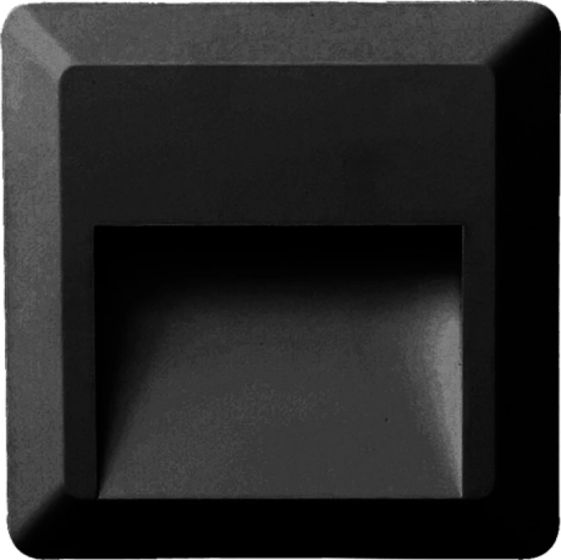 LED WALL SQUARE LUMINAIRE BLACK 230V AC IP65 2W 3000K 100LM RA80