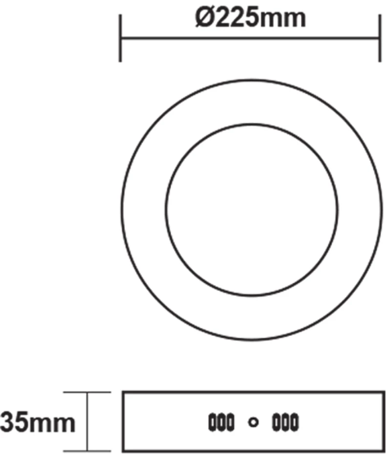 ΛΕΥΚΟ ΣΤΡΟΓΓΥΛΟ LED ΠΑΝΕΛ ΟΡΟΦΗΣ 18W 4000K 1800Lm Φ209mm 230V AC Ra80