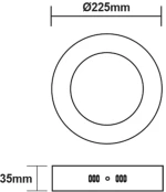 ΛΕΥΚΟ ΣΤΡΟΓΓΥΛΟ LED ΠΑΝΕΛ ΟΡΟΦΗΣ 18W 4000K 1800Lm Φ209mm 230V AC Ra80