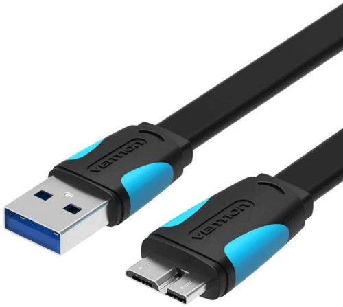 Vention Flat usb 3.0 a Male to Micro b Male Cable 2m Black (Vas-a12-B200) (Venvas-a12-B200)