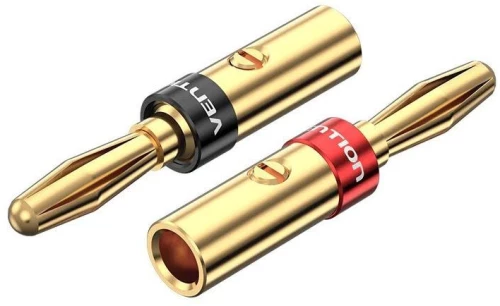 Vention 1 Pair Speaker Banana Plugs Gold Plated (Bfdj0-2) (Venbfdj0-2)