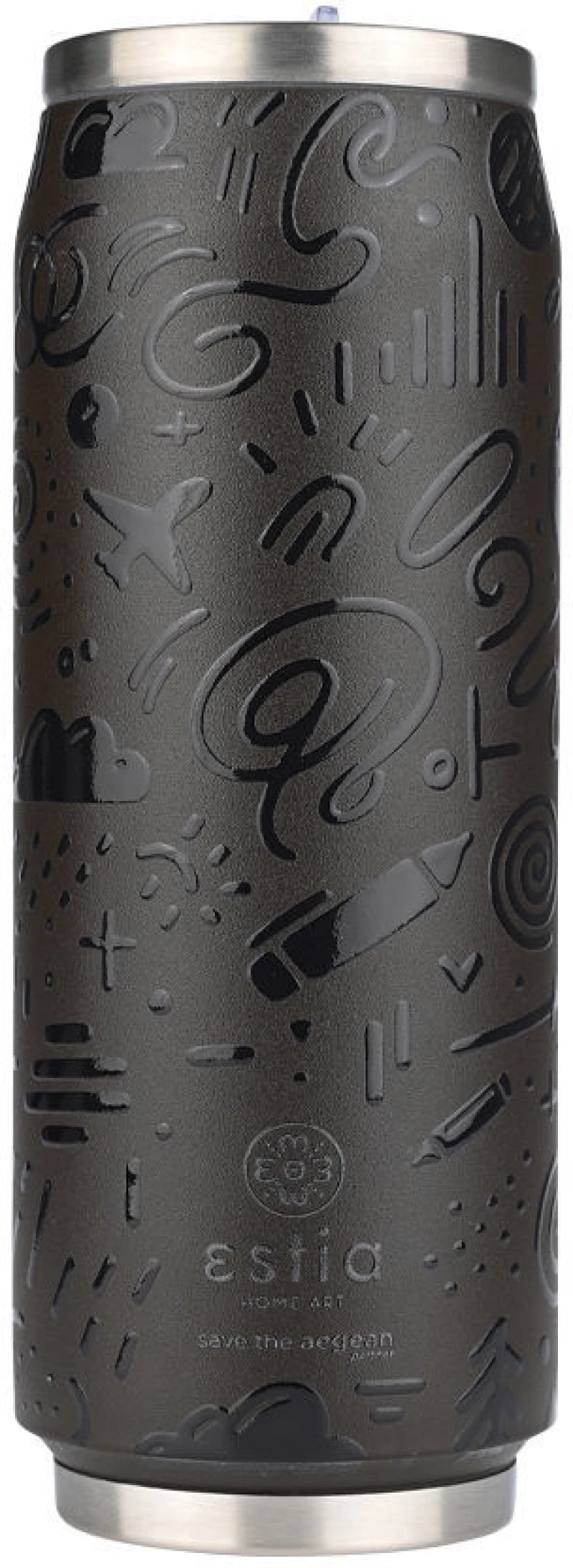 Estia Θερμος Travel cup Save the Aegean 500ml Noir Echo