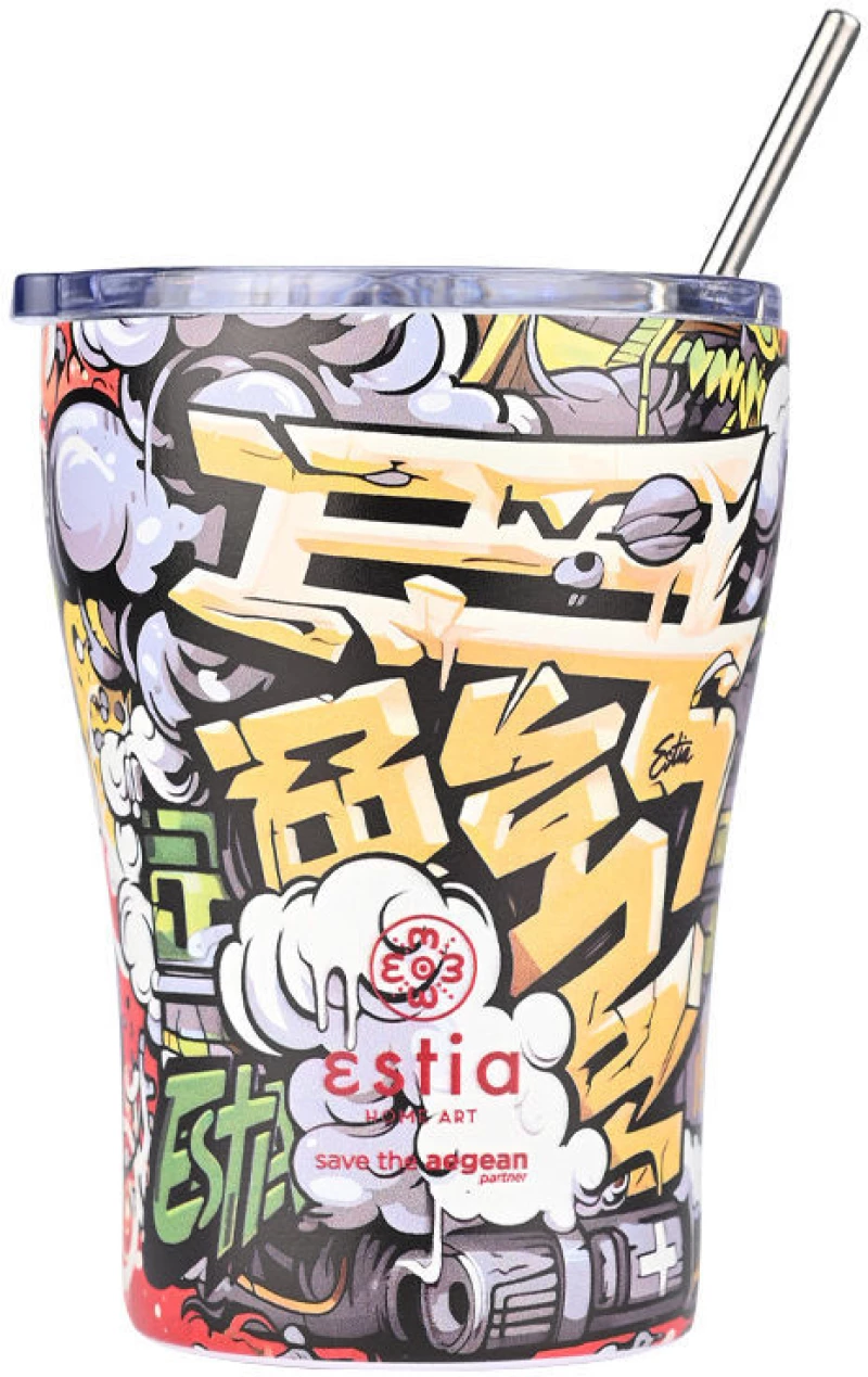 Estia Θερμος Coffee mug Save the Aegean 350ml Graffiti Rhythm