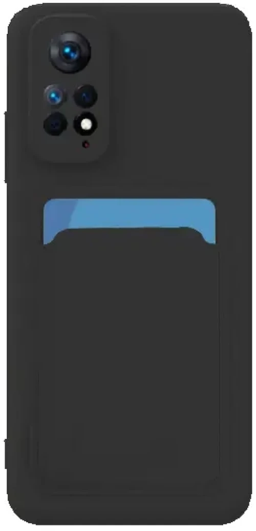 Nuon® Θήκη Σιλικόνης Πλάτης Card Back Cover Xiaomi Redmi Note 11 Pro - Μαύρο