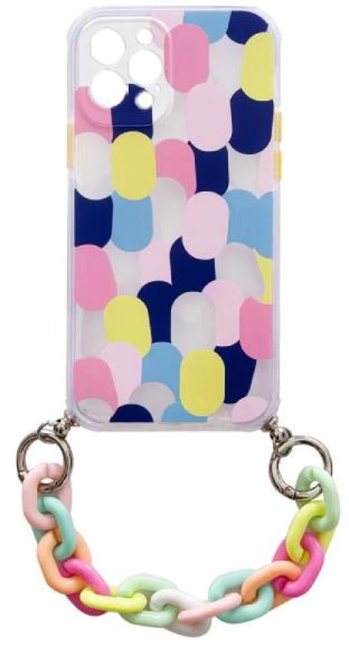 Nuon® Θήκη Σιλικόνης iPhone 12 Pro Multicolor with Color Chain Camera Protection Design 1