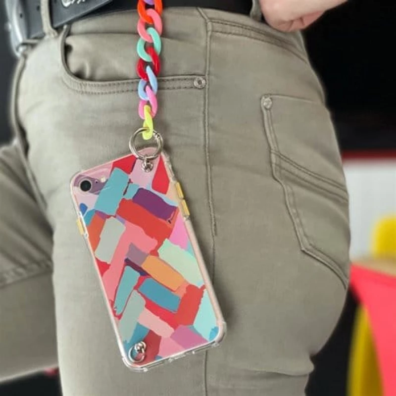 Nuon® Θήκη Σιλικόνης iPhone 12 Multicolor with Color Chain Camera Protection Design 2