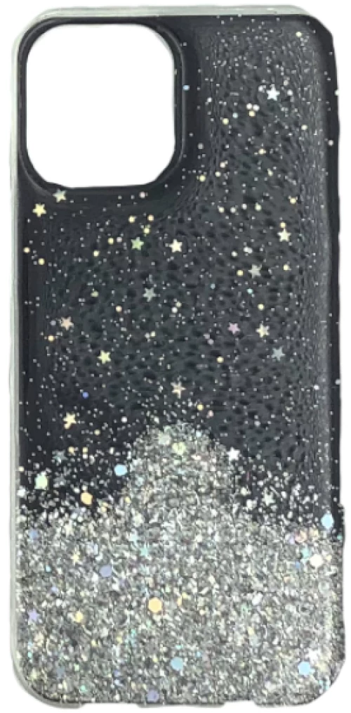 Θήκη Σιλικόνης Star Glitter  iPhone 12/12 Pro (6,1  )  Χρώματος Μαύρο