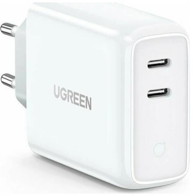 Ugreen® Φορτιστής Χωρίς Καλώδιο με 2 Θύρες USB-C 36W Quick Charge 4.0 Λευκός (CD199)