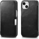 iCarer® Vintage θήκη Book Curved Edge Metal Clip iPhone 13 Mαύρο (RIX1306-BK)