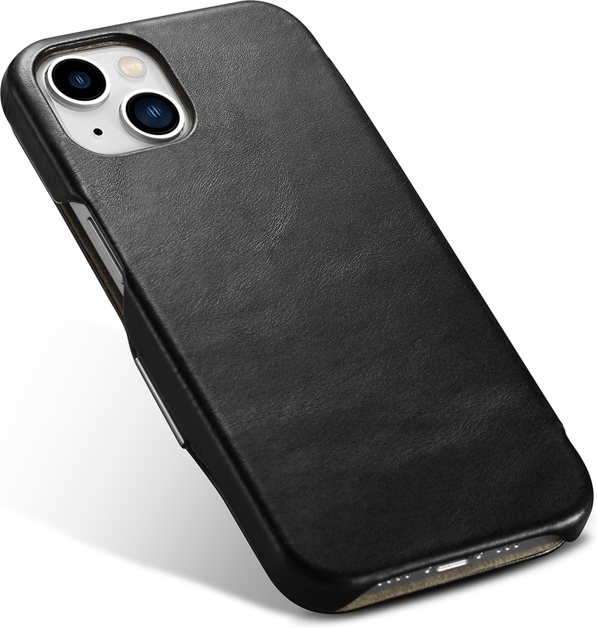 iCarer® Vintage θήκη Book Curved Edge Metal Clip iPhone 13 Mαύρο (RIX1306-BK)