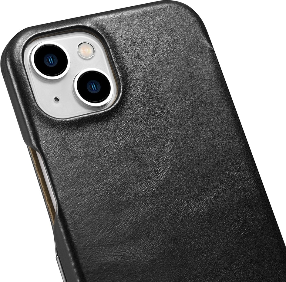 iCarer® Vintage θήκη Book Curved Edge Metal Clip iPhone 13 Mαύρο (RIX1306-BK)