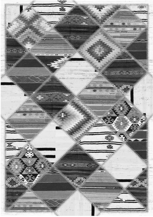 ΧΑΛΙ ΣΑΛΟΝΙΟΥ ETHNIC ΜΕ ΚΡΟΣΙΑ ΓΚΡΙ FB97675.21 160X230 εκ.