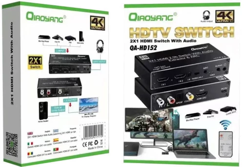Qiaoyang HDTV switch Διακόπτης 2x1 HDMI με ήχο QA-HD152 5758