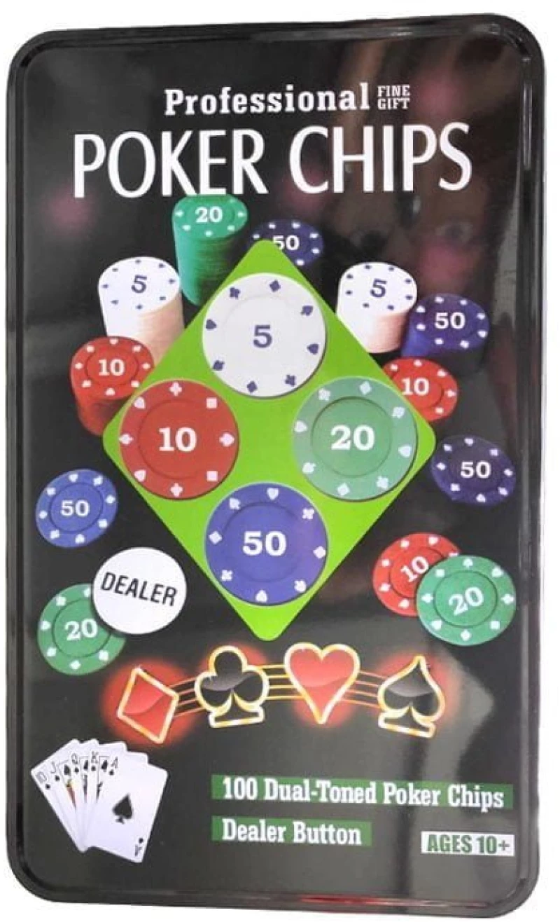Σετ 100 Μάρκες Πόκερ Σε Μεταλλικό Κουτί - Professional poker chips 2691900
