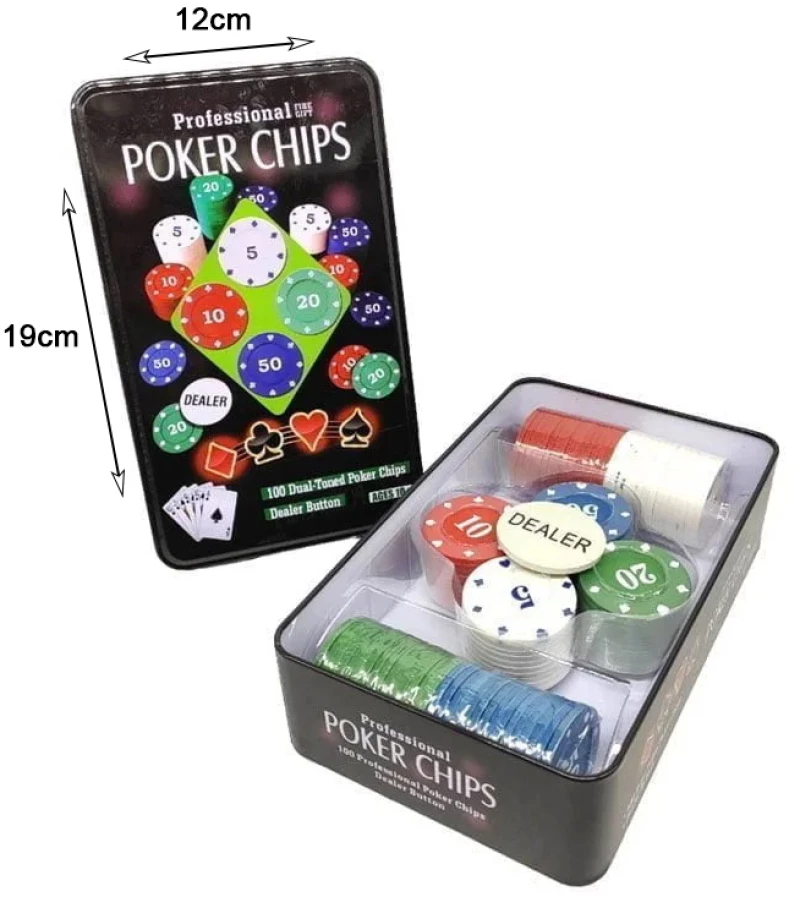 Σετ 100 Μάρκες Πόκερ Σε Μεταλλικό Κουτί - Professional poker chips 2691900