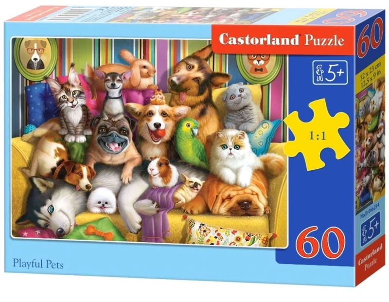 Παζλ Castorland 60 τμχ.Playful Pets 32x23cm B-066254