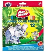 Ξυλομπογιές ErichKrause ArtBerry Jumbo 12pcs + Ξύστρα 32474