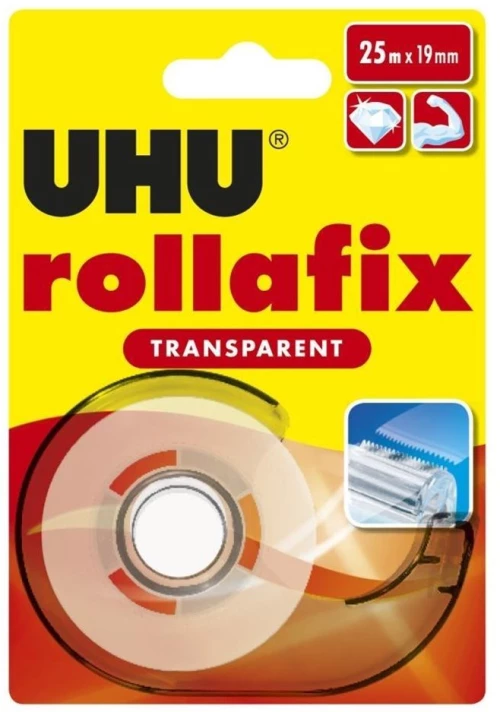Ταινία Uhu Rollafix Διάφανη 19mm x25m+Σαλίγκαρος 36967