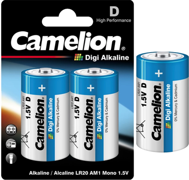 LR20-BP2DG ΜΠΑΤΑΡΙΑ CAMELION DIGI ΕΝΙΣΧΥΜΕΝΗ ΑΛΚΑΛΙΚΗ D CAMELION