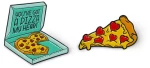 Set of 2 Enamel Metal Pins - Pin Your Style! - Pizza MTP0010