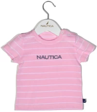 Nautica Des.12 T-Shirt  Jersey Organic Ροζ Ριγέ  68cm  3-6m
