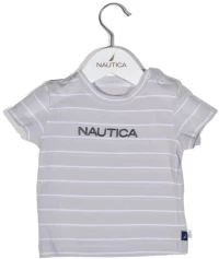 Nautica Des.15 T-Shirt  Jersey Organic Γκρι Ριγέ 86cm 12-18 μηνών