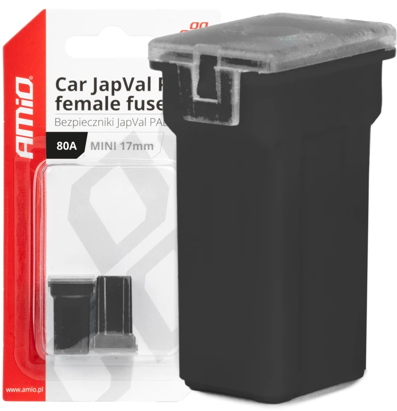 ΑΣΦΑΛΕΙΕΣ JapVal PAL ΜΙΝΙ 17mm ΘΗΛΥΚΕΣ 80A ΣΕ ΜΑΥΡΟ ΧΡΩΜΑ AMIO - 2 Τεμ.