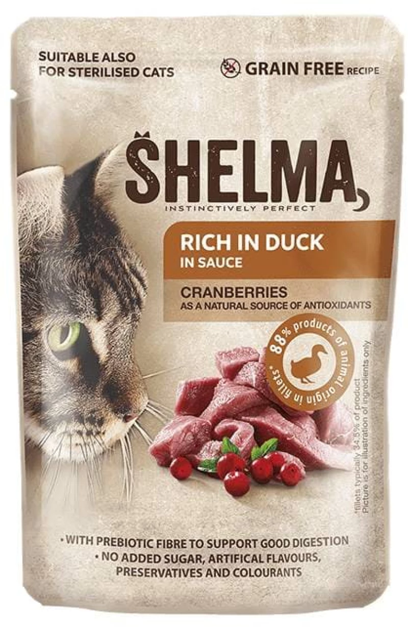 SHELMA CAT GRAIN FREE ΠΑΠΙΑ & ΚΡΑΝΜΠΕΡΙ 85GR
