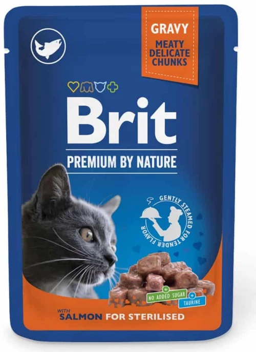 BRIT PREMIUM CAT ΦΑΚΕΛΑΚΙ STERILISED SALMON 100GR