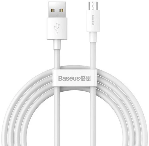 Baseus Simple Wisdom Regular USB 2.0 to micro USB Cable Λευκό 1.5m (TZCAMZJ-02)