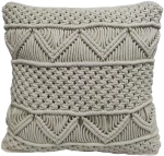 Μαξιλάρι Διακοσμητικό Macrame ΚΟΜΒΟΣ 100% Βαμβάκι Natural 40x40 ΚΟΜΒΟΣ