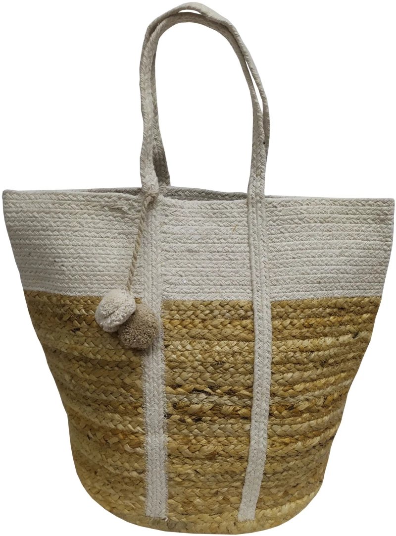 Τσάντα Θαλάσσης ΚΟΜΒΟΣ 100% Γιούτα Natural - Off White 40x50 - Design 10 ΚΟΜΒΟΣ