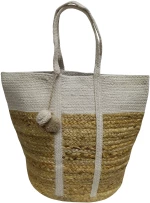 Τσάντα Θαλάσσης ΚΟΜΒΟΣ 100% Γιούτα Natural - Off White 40x50 - Design 10 ΚΟΜΒΟΣ