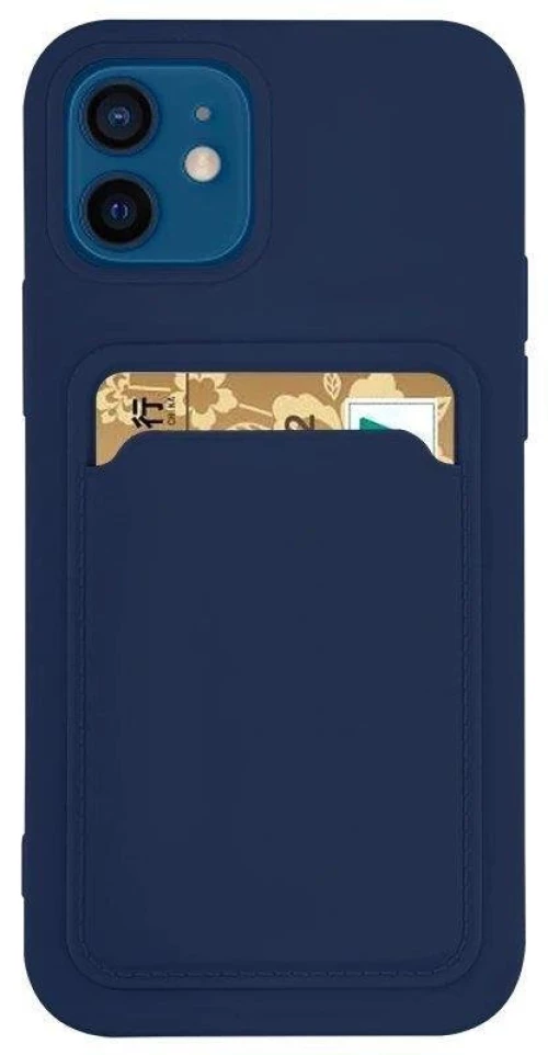 Card Case Silicone Wallet Case with Card Slot Documents for Xiaomi Redmi Note 11S / Note 11 Navy Blue
