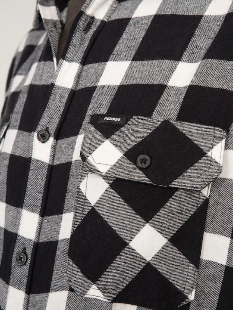 REBASE Shirts Flannel (232.RGS.570 BLACK/WHITE)