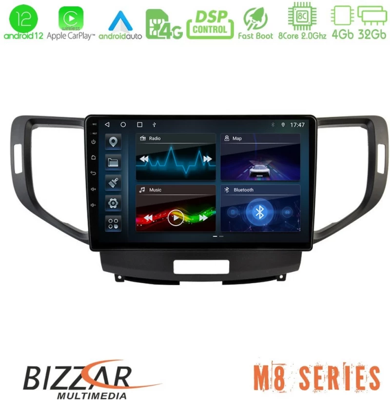 Bizzar M8 Series Honda Accord 2008-2015 8core Android12 4+32GB Navigation Multimedia Tablet 10" U-M8-HD1013