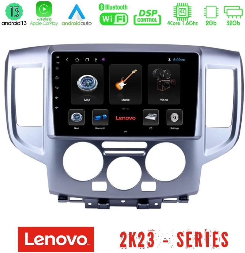 Lenovo Car Pad Nissan NV200 4Core Android 13 2+32GB Navigation Multimedia Tablet 9" U-LEN-NS391