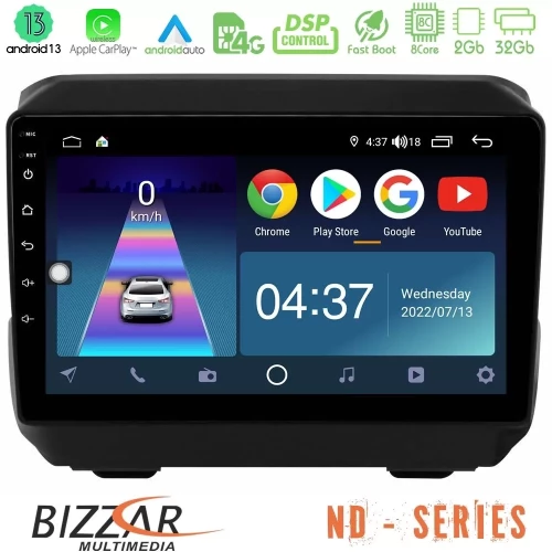 Bizzar ND Series 8Core Android13 2+32GB Jeep Wrangler 2018- Navigation Multimedia Tablet 9" U-ND-JP0865