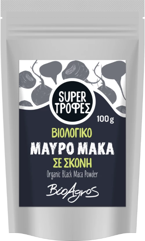 Βιολογική Υπερτροφή Μάκα Μαύρο σε σκόνη 100gr   Βιοαγρός 14604