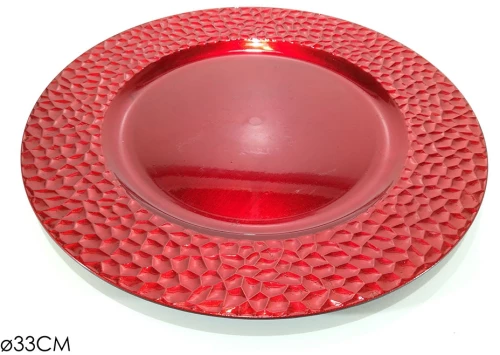 Πιατέλα Κόκκινο Πλαστικό Φ33cm