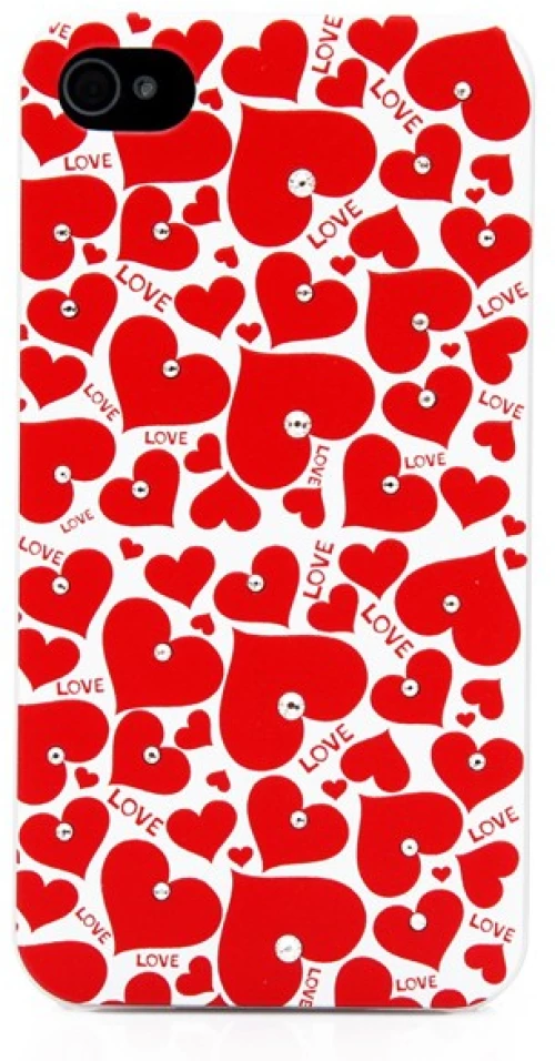 Back Cover Strass για iPhone 4/4s A185 A185 OEM_ΚΟΚΚΙΝΟ