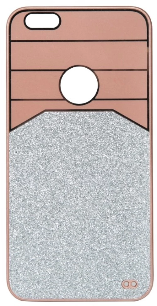 Θήκη Πλαστική Ροζ-Χρυσό με glitter για iPhone6 Plus IK713 OEM
