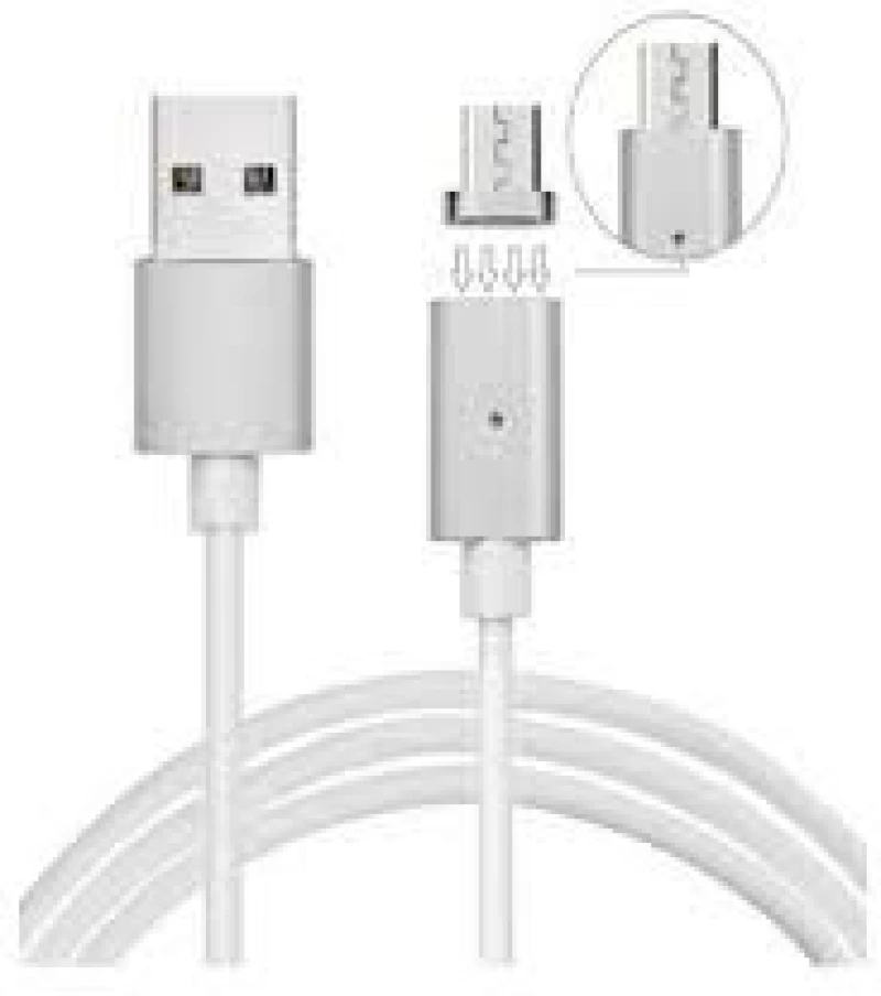 OEM Magnetic Regular USB 2.0 to micro USB Cable SILVER 1m (ET-MC03)