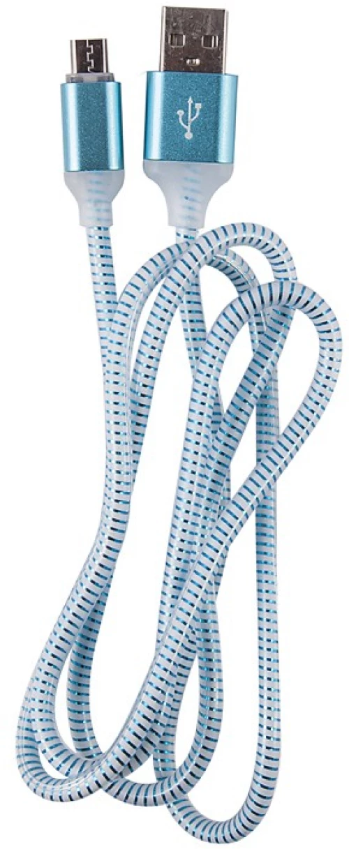 OEM  ΚΑΛΩΔΙΟ LED REGULAR USB TO MICRO USB 1m BLUE 3887