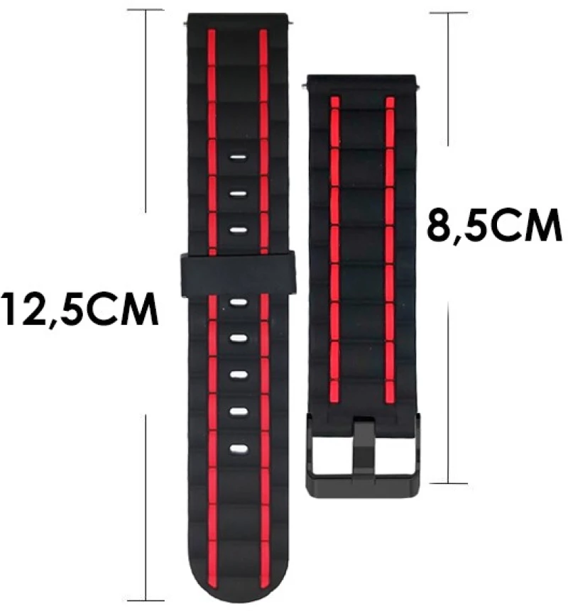 111.0473 Λουράκι Σιλικόνης (Amazfit GTR 42mm) ΜΑYΡΟ YELLOW STITCH