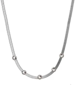 42BR ΑΛΥΣΙΔΑ ΛΑΙΜΟΥ SNAKE CHAIN ΑΠΟ ΑΝΟΞΕΙΔΩΤΟ ΑΤΣΑΛΙ ΧΡΩΜΑΤΟΣ SILVER ME STRASS