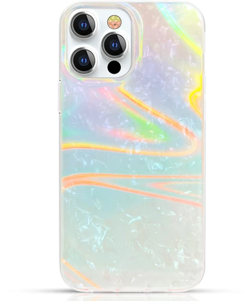 Kingxbar Shell Series luxury elegant phone case for iPhone 13 Pro pearl-blue