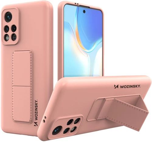 Wozinsky Kickstand Case Silicone Stand Cover Xiaomi Poco M4 Pro 5G Pink
