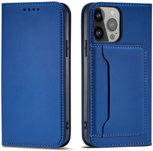 Magnet Card Case for iPhone 13 Pro Max Pouch Card Wallet Card Holder Blue