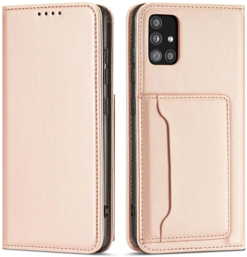 Magnet Card Case Case for Samsung Galaxy A12 5G Pouch Wallet Card Holder Pink